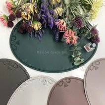 멜로우스페이스 오마주 실리콘 타원 테이블매트 비비안 VIVIENNE 식탁매트 9종 택1, 01.비비안라이트핑크