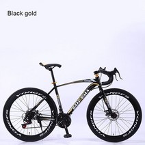 트랙로드자전거 경량 입문 자전거 산악 로드 바이크 크로스 컨트리 듀얼 디스크 브레이크 가변 속도 도시 야외 탄소강, Black gold+21