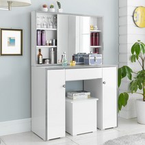 [KT알파쇼핑][착불배송] 젤라또 수납 거울 화장대 세트 900, 젤라또 오픈형 화장대/블랙화이트