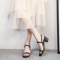 바캉스 여름 샌들 오피스룩 코디 스트랩끈 미들힐