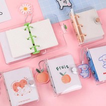 컬러 3공 다이어리 만년 투명 귀여운 미니 커버 일기 플래너, 03 : 민트
