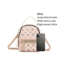 Unbranded 사랑스러운 인조 가죽 미니 핑크 백팩