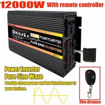 차박 자동차 인버터 6000W 순수 사인파 전원 전압 변압기 지능형 디지털 디스플레이 DC12/24V~220V 변환기 홈 야외, 12000W with controll, 60hz, 110v 60hz