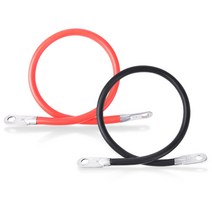 자동차 조명 와이어 차량 케이블 조명라인아트 mictuning 4awg 24인치 배터리 인버터 세트 1 블랙 앰프 38 가있는 1 개의 빨간색 태양열 rv 선박용 보트 오토바이, 1 블랙 and 1 red