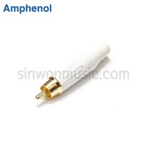 암페놀 ACPR-WHT 흰색 골드도금접점 납땜용 RCA플러그