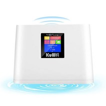 KuWFi SIM 카드 슬롯이 있는 4G LTE 라우터 LCD 디스플레이 RJ45가 있는 모바일 Wi-Fi 핫스팟 | T-Mobile 및 AT&T 지원 | 150Mbps 무선 최