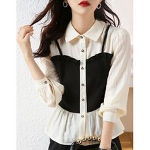 뷔스티에 레이어드 셔츠 블라우스