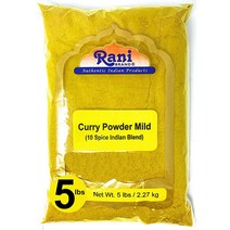 Rani 커리 파우더 마일드(10가지 향신료 정통 인도 블렌드) 80온스 (5파운드) 2.27kg 벌크 ~ 천연 | 무염 칠리 또는 후추 없음 비건 색상 글루텐 친화적 GMO 프리, POLY BAG_5 Pound (Pack of 1)