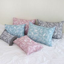 양면 풍기인견 베개 세트 3size 여름 낮잠 베개커버, 나뭇잎_그레이