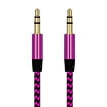 3.5mm 잭 오디오 케이블 Mm 남성-남성 Aux 삼성 S10 자동차 헤드폰 스피커 와이어 라인 코드, Purple