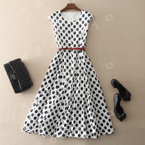 땡땡이 원피스 민소매 라운드 넥 여름 원피스