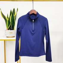 승마 베이스레이어 여성용 긴 소매 티셔츠 쇼 의류, L, dark blue