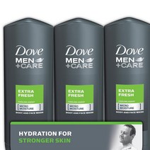 Dove 도브 맨 케어 페이스앤 바디 워시 Men Care Body and Face Wash Extra Fresh 18oz(532ml) 3팩, 1개