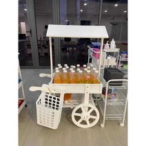 꽃마차 나무 선반 미니 디스플레이 장식 카트 쇼윈도, 처마칠판 우드 80x50x120