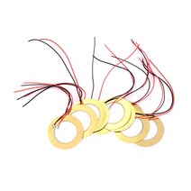 10 개/몫 35mm 피에조 세라믹 요소 사운 더 센서 트리거 드럼 디스크 케이블 길이 11cm 압전 부저 구리