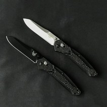 벤치 메이드 940 탄소 섬유 핸들 전술 폴딩 나이프 440C 블레이드 야외 사냥 안전 방어 포켓 EDC 도구, [01] White blade