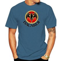 Bacardi 럼 티셔츠. 모든 면화. GrayWhiteKhakiYellow. 크기 S-XXL 미국, Men Azure blue_M
