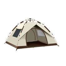 텐트 24 인용 빠른 자동 초경량 아웃도어 캠핑 텐트 원터치 방수 팝업 하이킹 접이식 텐트 가족, 4. Green-4People