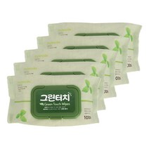 오너클랜 그린터치 물티슈캡형100매 피톤치드물티슈 5개총500매, 단일, 본품