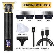 T9 USB 충전식 헤어 트리머 이발기 LCD 면도기, A1