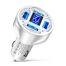 차량용충전기 차량용 USB 충전기 아이폰 호환 14 샤오미 삼성 호환용 포트 66W 고속 휴대폰 어댑터, 02 White