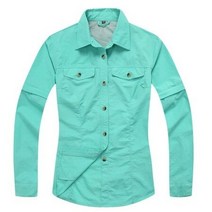 이동식 빠른 건조 야외 하이킹 셔츠 여성 남성 여름 여행 캠핑 트레킹 의류 등산 스포츠 셔츠 aw088