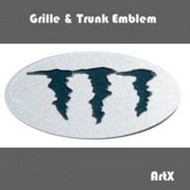 ArtX 몬스터 마크 로고 순정교체형 럭셔리 엠블럼(그릴/트렁크엠블렘), A, 화이트펄, 블루펄