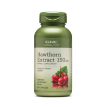 GNC 호손 추출물 150mg 캡슐 글루텐 프리 무설탕, 100개입, 1개
