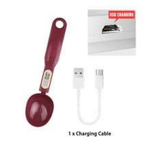 베이킹 업소용 가정용 커피 정밀 전자 계량 저울 500g 디지털 측정 스푼 lcd 주방, 빨간색, 배터리
