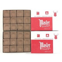 미국 제조 - 마스터 초크 2박스 - 수영장 큐 및 당구 스틱 팁용 24피스 (포레스트 그린), Brown