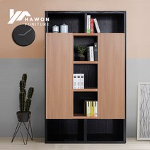 하원가구 플렉스 스테이 1200_L 인테리어 도어 책장, 블랙아카시아
