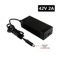 전기 자전거 충전기 리튬 배터리 42V 2A 샤오미 M365 스쿠터 호버 보드 밸런스 휠 36V, DC 8 mm_미국