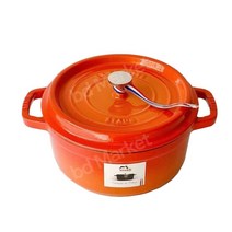 인테리어 스타우브 STAUB 꼬꼬떼 무쇠 냄비 인덕션 무쇠솥 솥밥 3.8L 2.2L 2L, 옵션 값, 24cm 플레임 오렌지