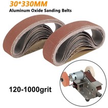 샌딩기 에어 원형 샌더 50 개/대 330*30mm 샌딩 벨트 120-1000 Grits Sandpaper 샌더 연마 도구 용 밴드 Wood Soft Metal Polishing, 01 Black