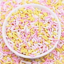 DIY 공예용품 장식품 폼폼 리본 다채로운 믹스 원통형 폴리머 클레이 조각 점액 충전 점토 용 스프링클 DIY, 03 03pkyewh_03 50g