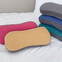순면 피그먼트 워싱 메모리폼 땅콩 베개 및 커버, 메모리폼set_핑크