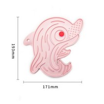 사료공급기 배식기 급수기 고양이 강아지 밥주는기계 급식기 실리콘 핥기 매트 미끄럼 방지 먹이 음식 그릇 중형 개 물고기 게 모양 피더 디스펜서 애완 동물 용품, 옵션07 Dolphin Pink