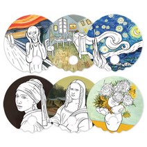 명화 부채 도안 6종 세트