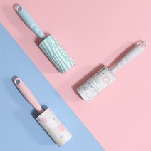 원룸 청소 의류 침구 먼지제거 롤클리너테이프/돌돌이/찍찍이/먼지테이프/털제거/청소돌돌이/자취필수품/옷먼지/디자인/테이프롤러, 핑크