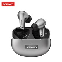 Lenovo LP5 스포츠 방수 무선 블루투스 이어 버드 하이파이 스테레오 사운드 음악 마이크 이어폰, gray