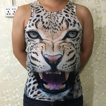 3D 동물 나시티 리얼입체 민소매티 침팬지티셔츠