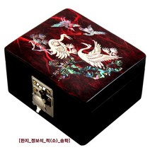 (무지개공예)보석함 보석보관함 쥬얼리박스 정_직보석함 보석케이스 한지자개박스 송학 매화 공작 장미 자개보석함, 자개한지직보석함, 송학(빨간색)