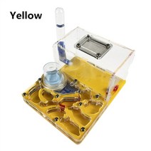 개미집 키우기 세트 150mmx120mm 테스트 튜브 수분 큰 공간 개미 둥지 개미 농장 아크릴 곤충 개미 개미 빌라 집 개미 생태 워크샵, 노랑