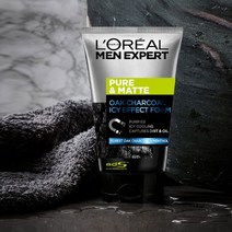 [로레알파리]맨 퓨어 앤 매트 오크 차콜 아이시 이펙트 폼 100ml, 1개
