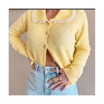 ZARA 펄 아플리케 니트 가디건 M 니트 스웨터