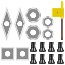 텅스텐 카바이드 커터 인서트 세트 견고한 콤비네이션 8 나사 및 1 렌치 내구성 0.5 인치 개, [01] 8PCS
