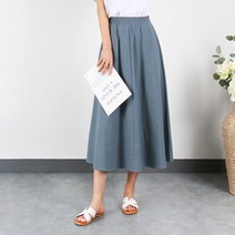 핏예쁜 A라인 밴딩 플레어 롱스커트 간절기 데일리치마 빅사이즈여성의류-제인린넨스커트