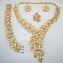 나뭇잎 목걸이 세트 Kingdom ma fashion dubai jewelry set nigerian gold color jewelry set african 구슬 보석 세트