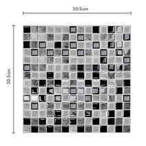 폴리싱타일 Self Adhesive Kitchen Waterproof Vinyl Mosaic Peel and Stick backsplash Wall Sticker Tiles, [02] 10pieces, [03] MSSBS56