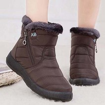 Women Boots Snow Flat Ladies Shoes Waterproof Zipper For Comfortable Fur Mujer Winter, 05 39, 10 brown boots_05 39